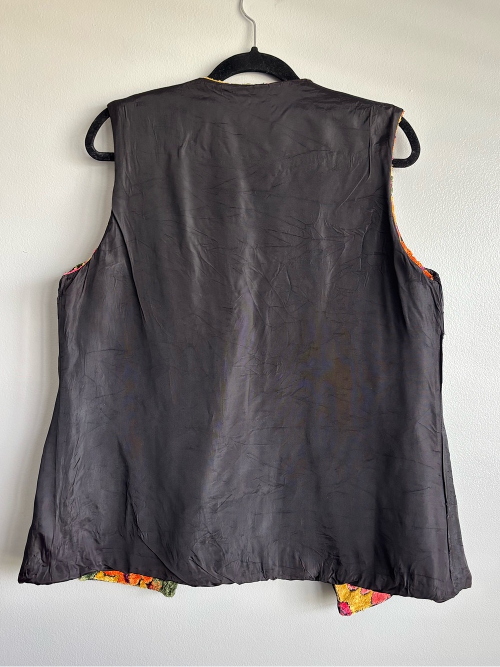 Vintage 1970s Flower Power Carpet Tapestry Vest Women’s Medium - Picture 13 of 16